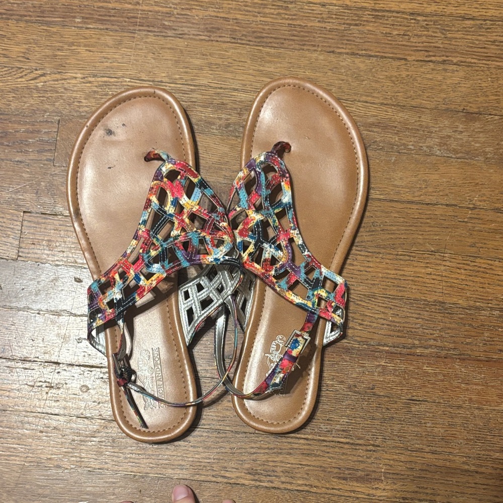 Coach Multicolor Woven Sandals
